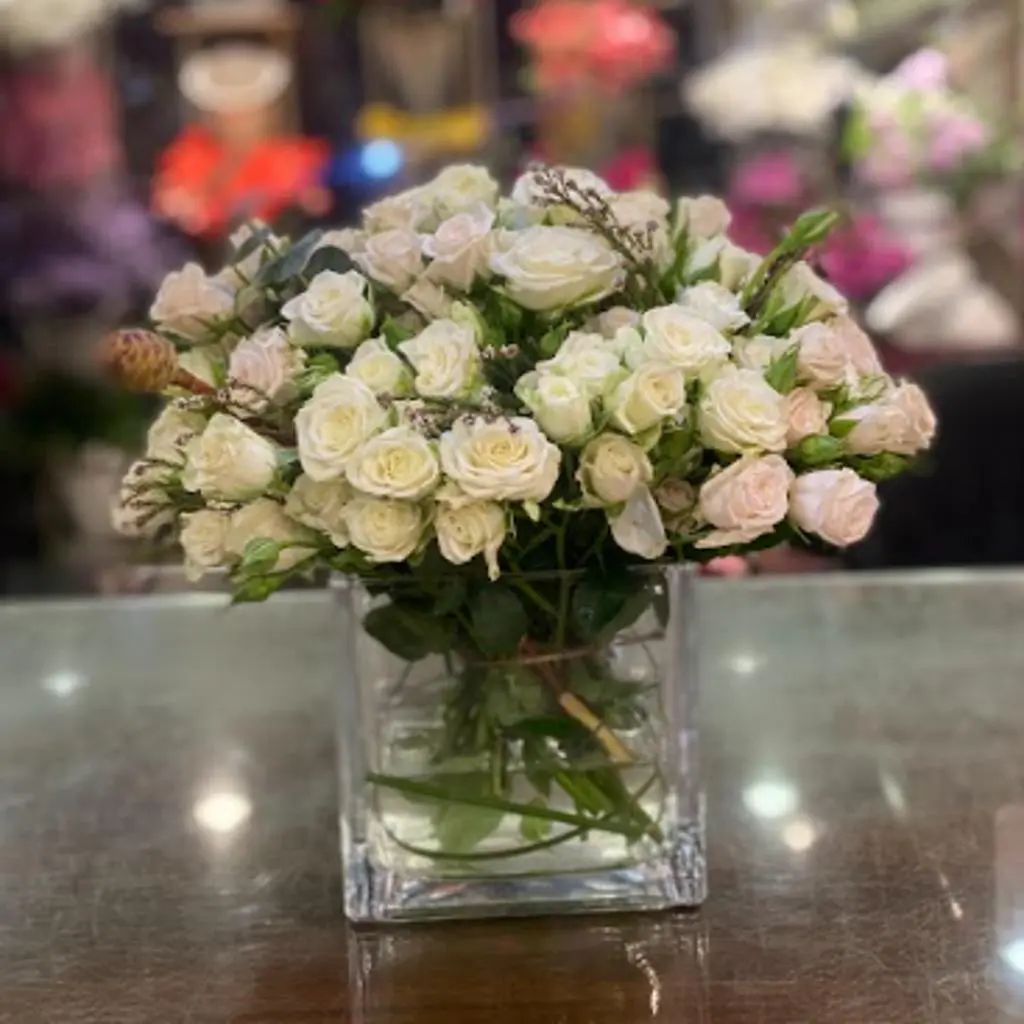 Vase with Baby White Rose